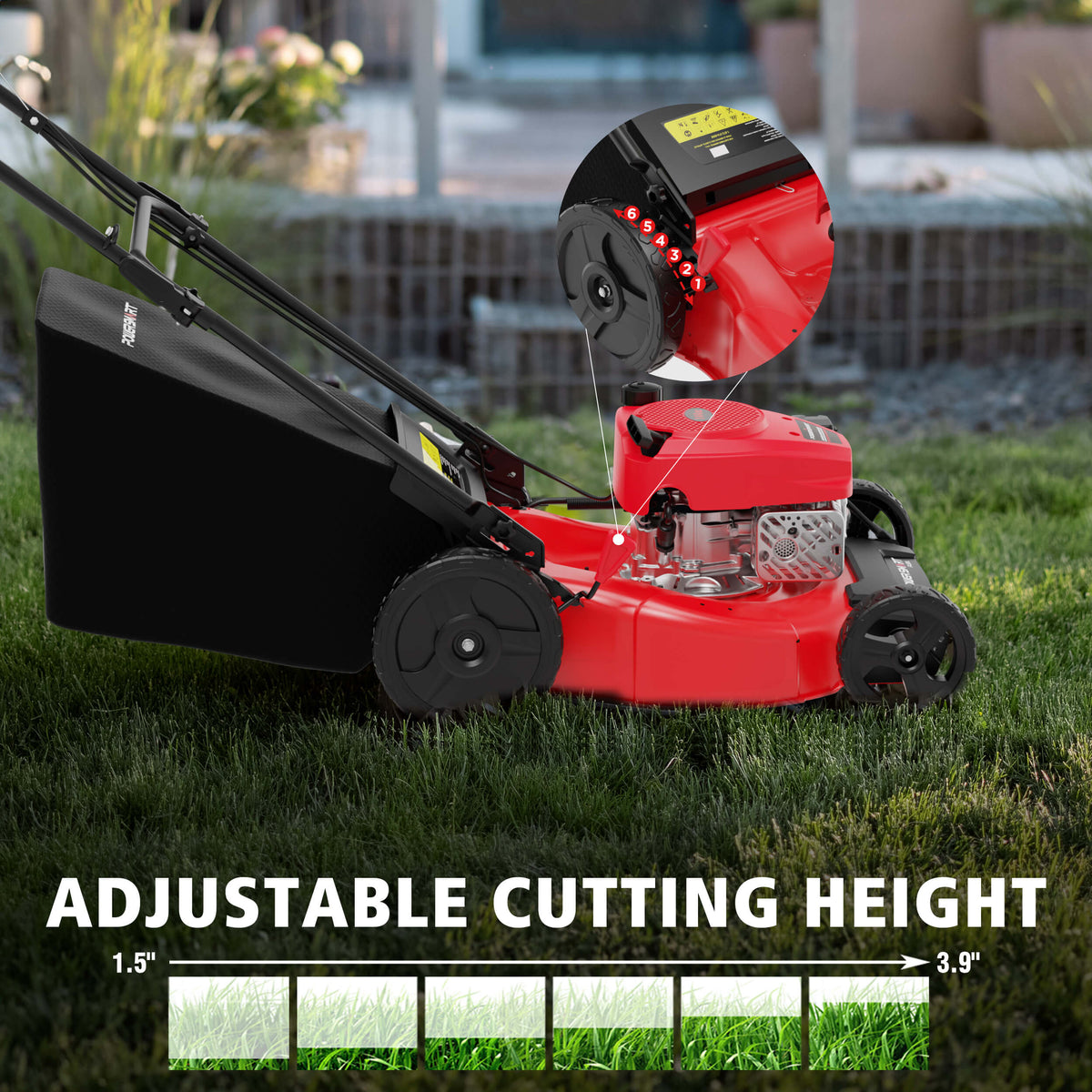 21" 144cc Gas Push 3-in-1 Lawn Mower V8721P