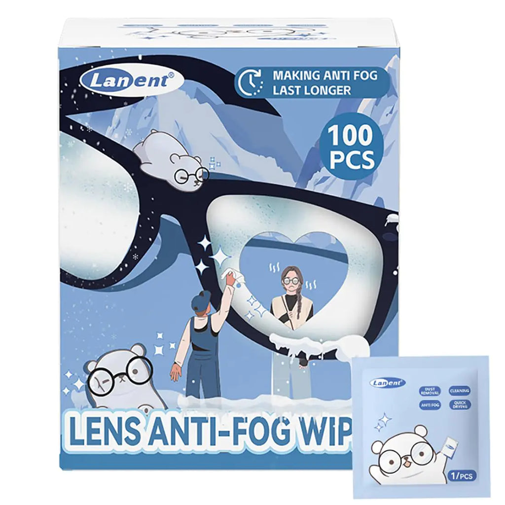 Anti-Fog Glasses Wipe，Anti-Fog Lens Cleaning Wipe Anti-Fog Eye Glasses Cleaner Anti-Fog Camera Lens Tablets & Computer Screen Anti-Fog Cleaning Wipes for Sunglass Phone Goggles-100 pcs